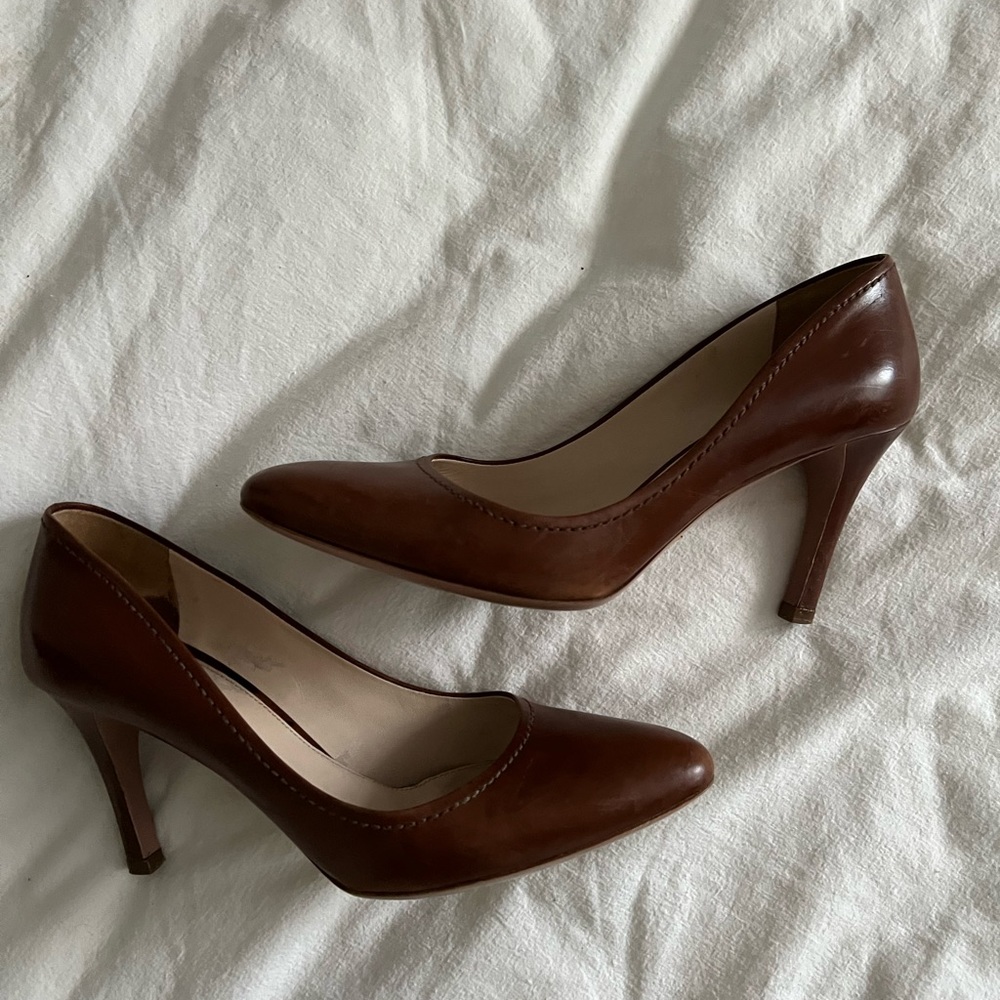 Prada Patent Brown Leather Pumps